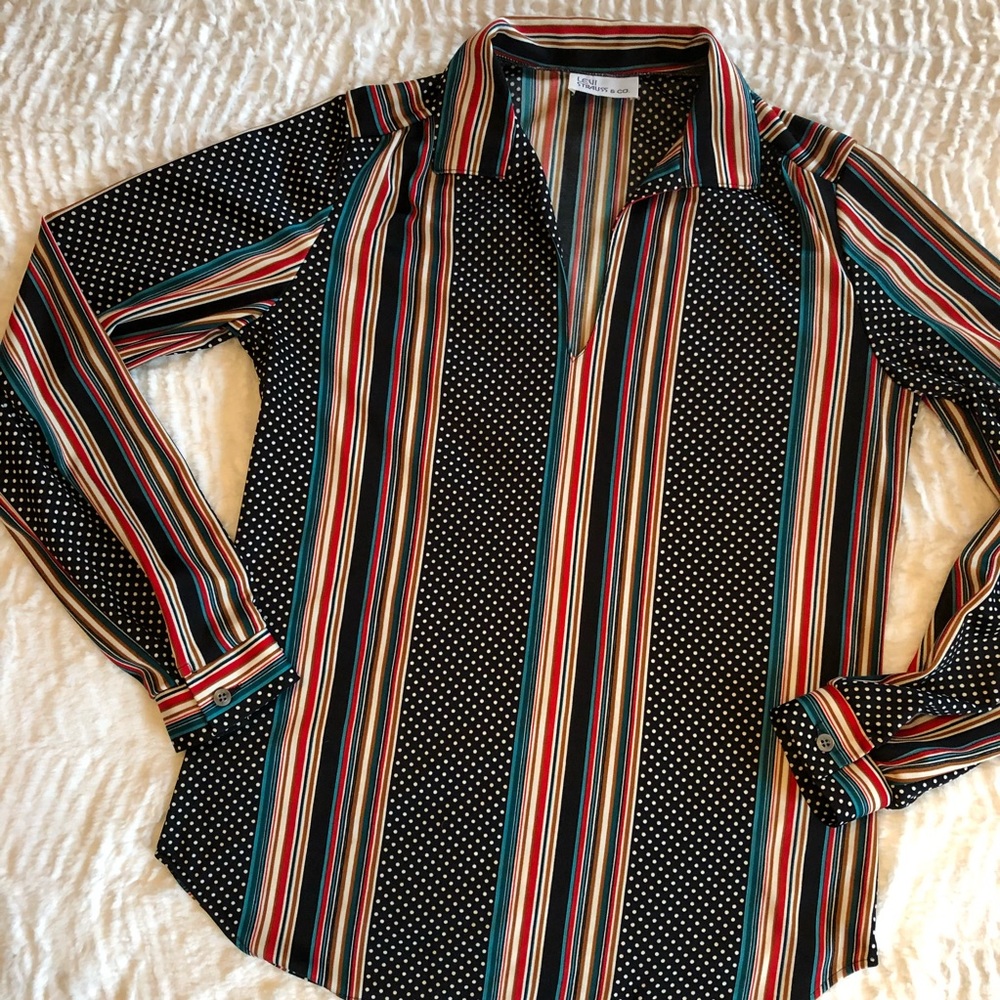 Vintage Levi Strauss Collared V Neck Blouse